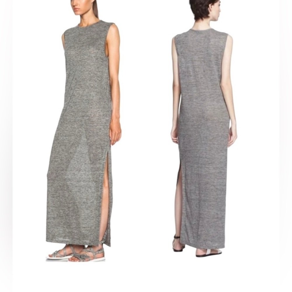 Alexander Wang 100% Linen Heather Gray Maxi Dress